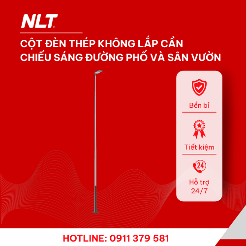 Cột đèn thép không lắp cần
