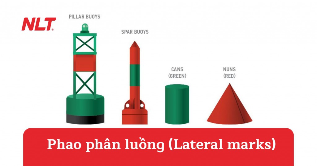 Phao phân luồng (Lateral marks): bên trái, phải, giữa luồng