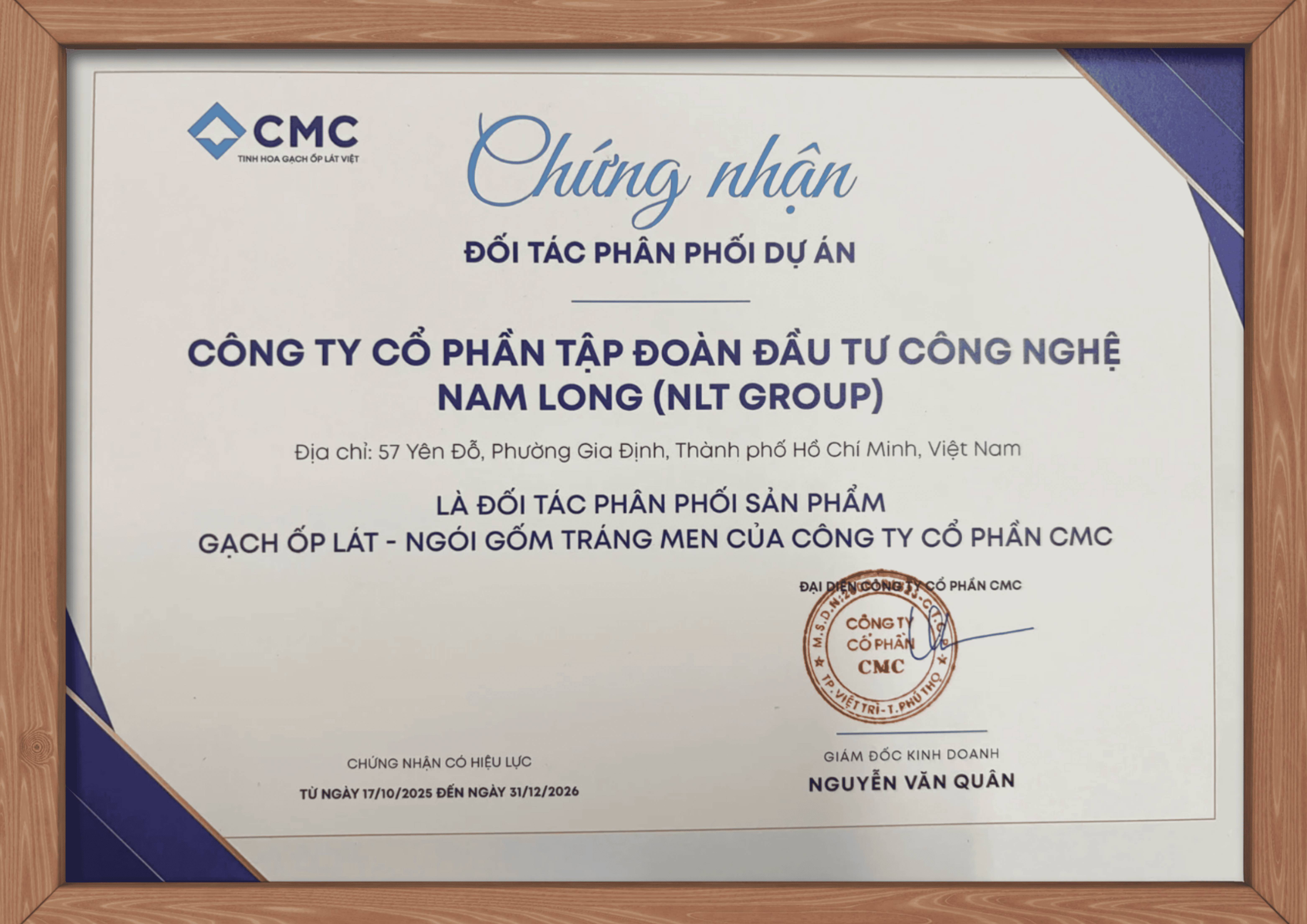 NLT Group trở thành NPP dự án CMC
