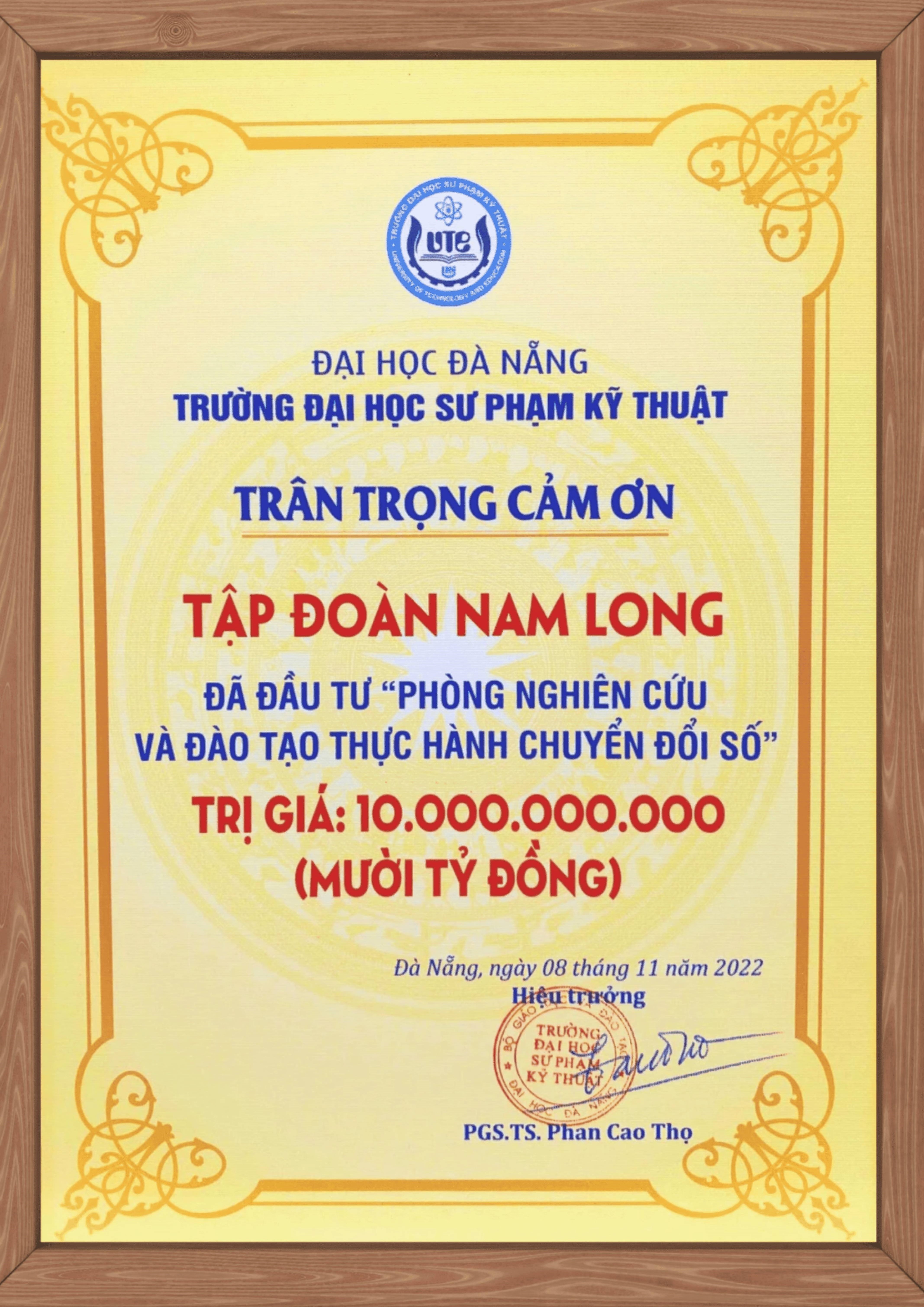 NLT Group đầu tư Phòng nghiên cứu & thực hành chuyển đổi số tại ĐH Sư phạm Kỹ thuật Đà Nẵng.