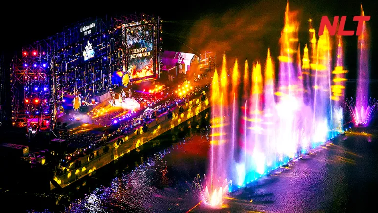 Hiệu ứng nhạc nước nghệ thuật kết hợp ánh sáng được thiết kế và điều khiển đồng bộ