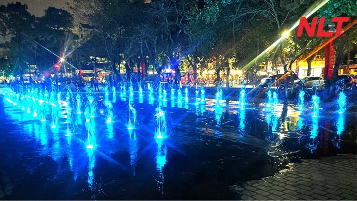 Hệ thống ánh sáng kết hợp nhạc nước tạo điểm nhấn cộng đồng về đêm