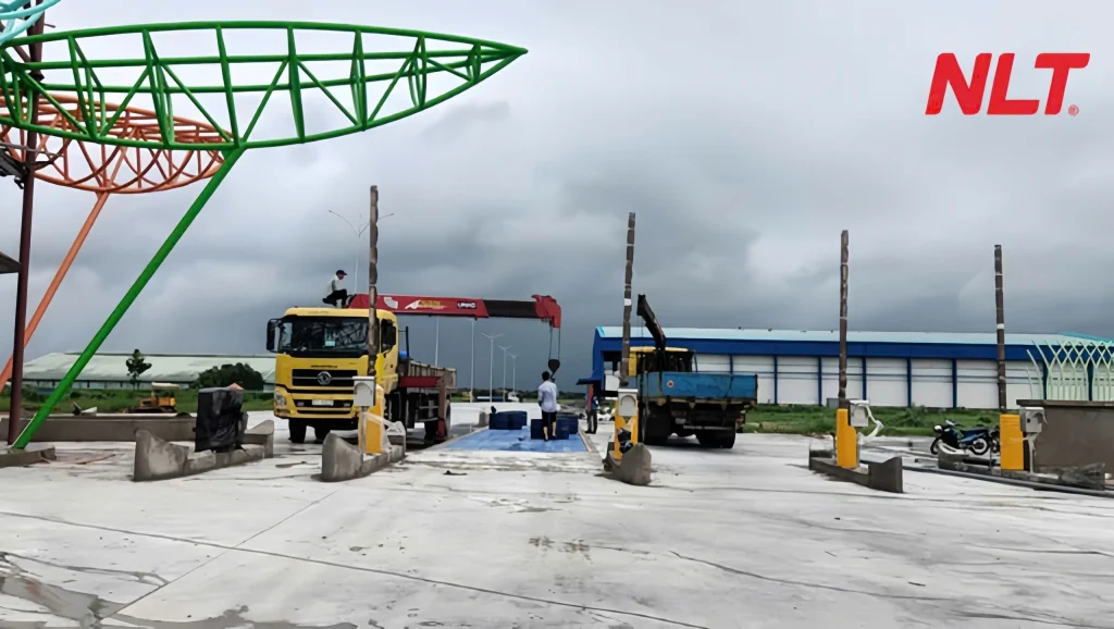 Thi công lắp đặt trạm cân xe thông minh tại công trường giao thông