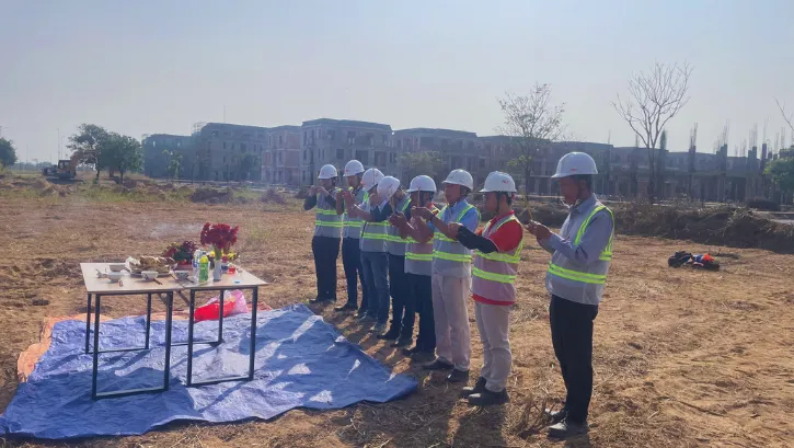 Ban chỉ huy dự án tham dự lễ động thổ 33 căn biệt thự dự án Aqua City Đồng Nai