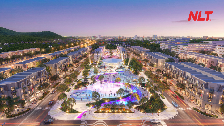 Phối cảnh quảng trường với hệ thống chiếu sáng được quy hoạch đồng bộ