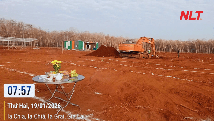 Toàn cảnh hiện trường khởi công dự án Trường phổ thông nội trú Ia Chía, Gia Lai