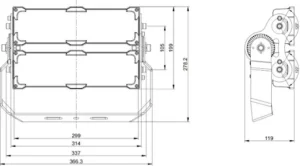 NLT - Kích thước đèn pha LED 150W