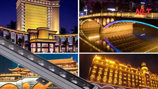 Đèn LED thanh ngoài trời định hình đường nét công trình về đêm